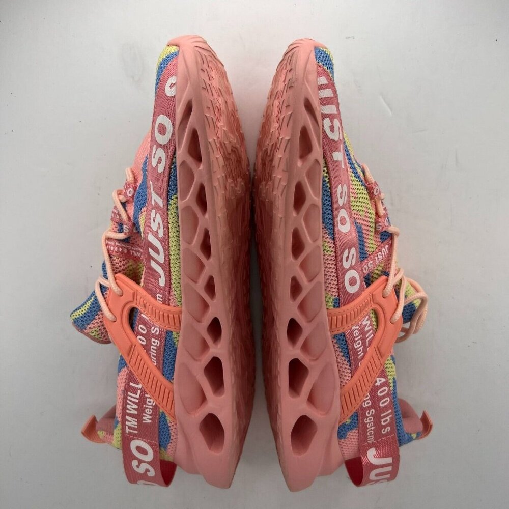 Just SoSo Womens Pink Tie Dye Mesh Lace Up Low Top Size 9.5 Running Shoes - Picture 7 of 10
